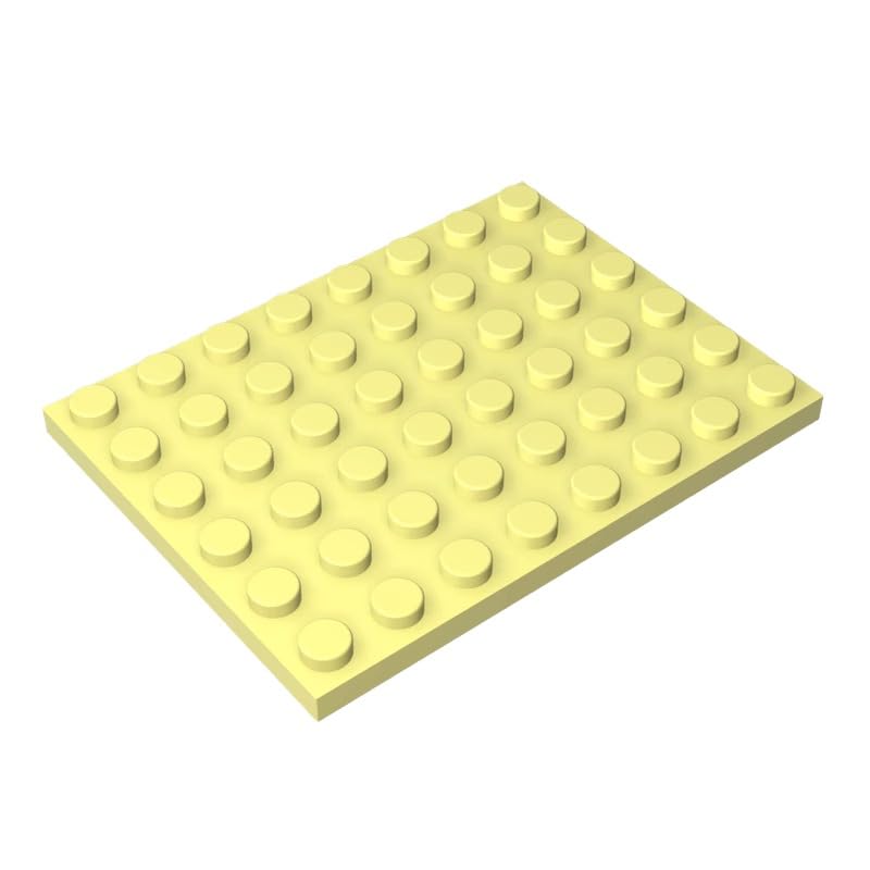 3036 Foundation Plate Plate 6x8 10 Pieces GDS-524 Compatible with Lego Building Blocks Color:Bright Light Yellow
