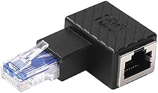 Ethernet Adapter, Cat5e/Cat6/Cat7 Ethernet Adapter, 90 degree up, down, left, right,RJ45/ 8P8C Ethernet Female to RJ45/ 8P8C Male Adapter (Right Angled)