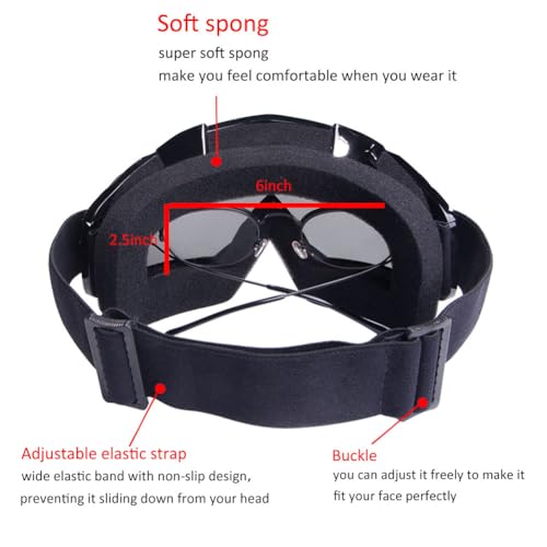 Xyop Professional Motorcycle Motocross Goggles For Men Women Atv Dirt Bike Goggles Windproof Glasses Wide Vision Powersports Goggles Racing Riding Goggles Anti-Fog Scratch Dustproof 2 Pack Clear Lens thumb #3