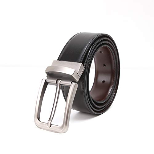 Image of Casual black Leather belt Dress belts jeans belts for men big and tall work belt