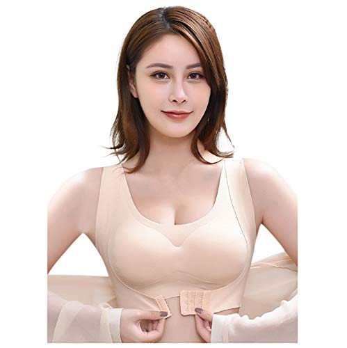 Soutien-gorge réglable dos nu grand bonnet XXL beige avec armature avant