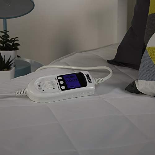Zanussi Electric Blanket, Heated Double Fitted Underblanket, 9 Heat Settings, Low Energy & Energy Efficient, Machine Washable, Overheat Protection, 135 X 190 cm, 60W, White ZEDB7002, 2 Year Guarantee