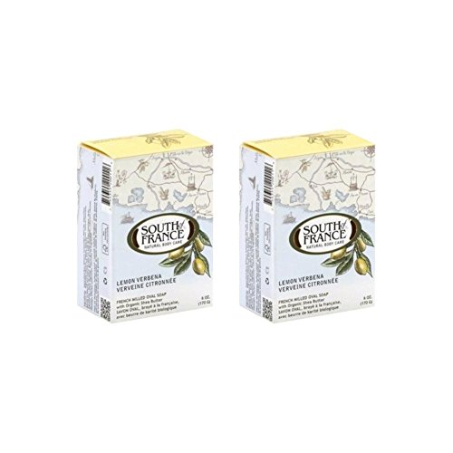 South Of France Natural Bar Soap, Lemon Verbena, 6 Ounce (Pack of 2)