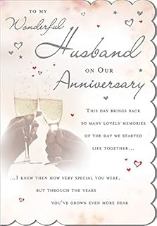 STUNNING TOP RANGE BEAUTIFULLY WORDED 5 VERSE WONDERFUL HUSBAND ANNIVERSARY CARD