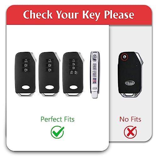 WORCAS TPU Smart Key Fob Case Protective Cover Compatible with Kia K3 K4 K5 KX5 KX7 Sportage Telluride Carnival Optima Sedona Sorento,9 Button Keyless Entry Remote(Red) by WORCAS - Image 2