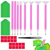 31 Pezzi Diamond Painting Kit Completo, Strumenti per Pittura con Diamantini, per Pittura a Diamante Fai Da Te, Nail Art e Accessori Artigianali