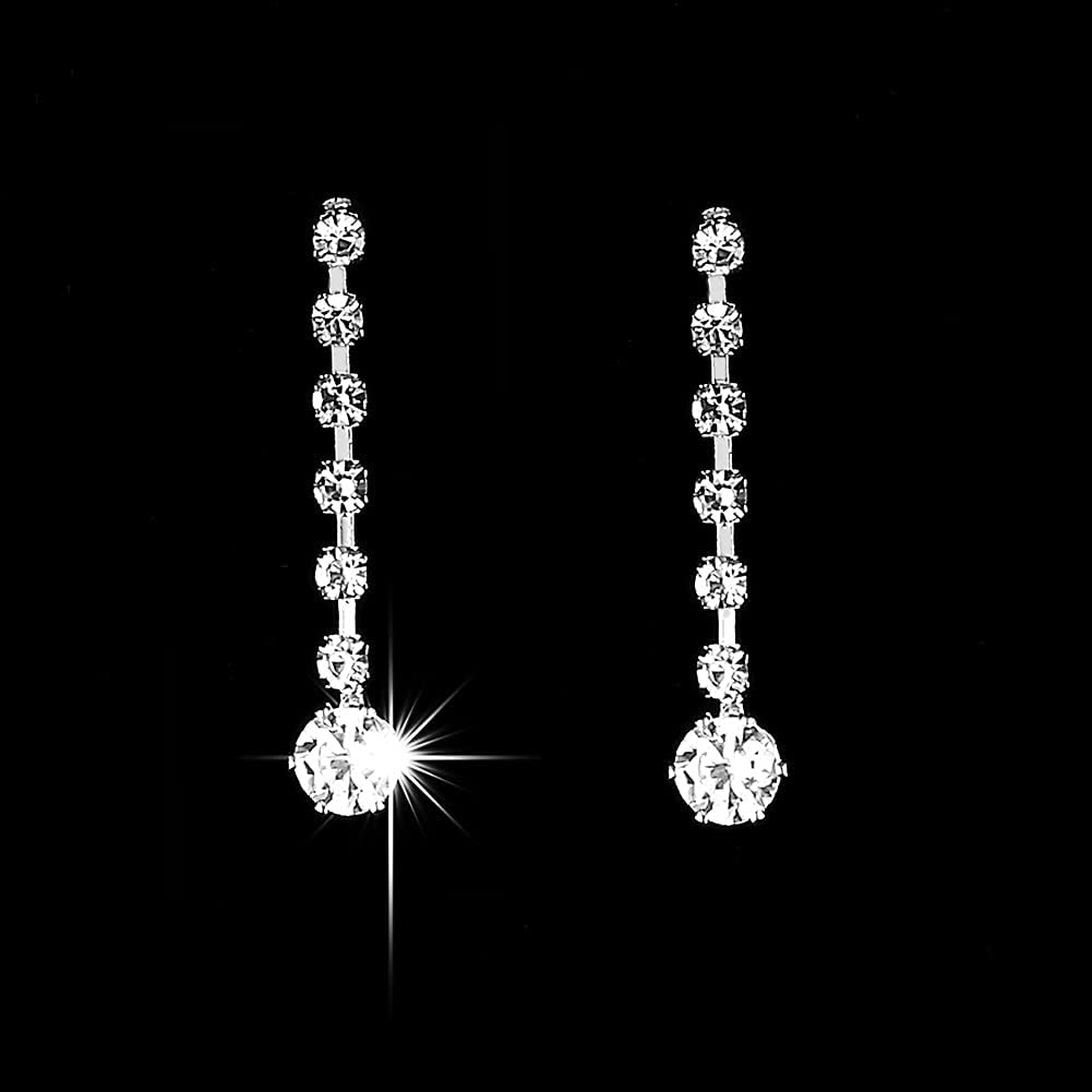 Wedity Bride Wedding Flower Sun Crystal Necklace Earrings Set Choker Necklaces Wedding Silver Rhinestone Pendant Jewelry for Women and Girls - Image 5