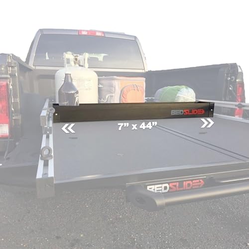 Bedslide Bedbin Deck Divider Truck Bed Organizer, Storage Bin Insert, Separate and Organize Gear, Additional 7x44 Inches of Space, Black