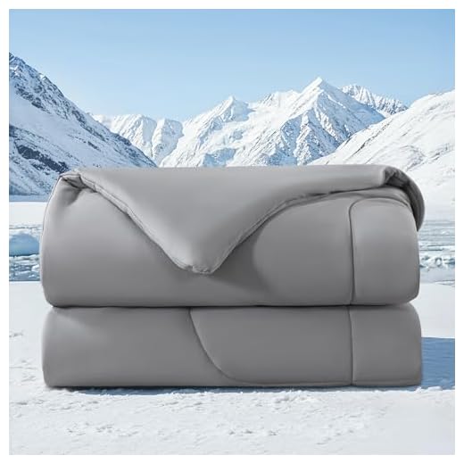 HYLEORY Cooling Comforter Queen Size - Summer Cooling Blanket for Hot Sleepers/Night Sweats, Double-Sided Cold Touch Silky Ice Comforters, Breathable Lightweight Beddings, Cool Gray, 90"x90"