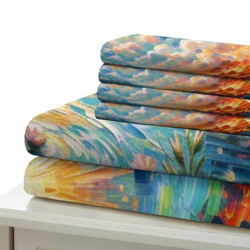 Housse de couette microfibre douce Cosmos impression 3D premium lit single - 6
