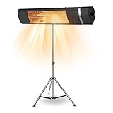Outdoor Carbon Fiber Infrared Patio Heater - 800/1300/1500W, Tripod Stand or...