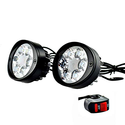 YIBO 2PCS LED Motorcycle Headlight Motorbike Mirror Mount Driving Headlamp Spotlight Assist Head Spot Fog Lamp Moto Side Mirror Light