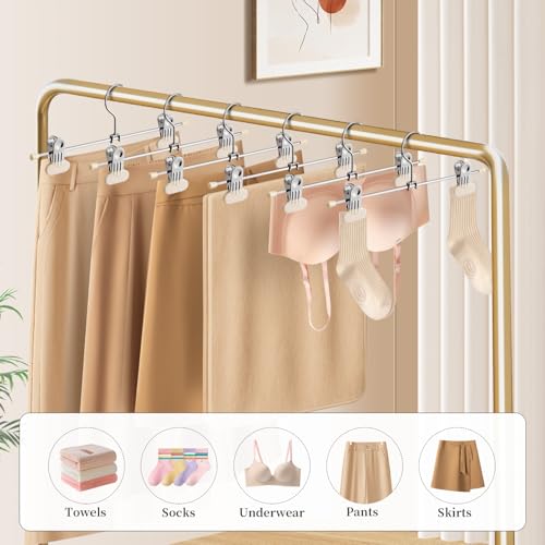 HWAJAN Matel Pants Skirt Hangers with Wide Clips,12 Inch 30 Pack, Ivory by HWAJAN - Used condition - Image 5