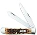 Case WR XX Pocket Knife Amber Bone Trapper Peachseed Jig W/Clip Item #6540 - (6254C SS) - Length Closed: 4 1/8 Inches