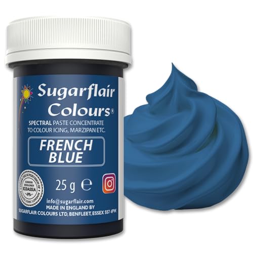 Sugarflair Spectral Concentrated Paste Colours French Blue, Colorante Alimentario Pasta, Colorantes para Pasta De Azúcar y Mazapán - 25g