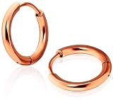 [From da Phactory] フロム ダ ファクトリー サージカルステンレスシリーズ フープピアス 2本セット 軟骨ピアス (内径8mm,カラー ローズゴールド)