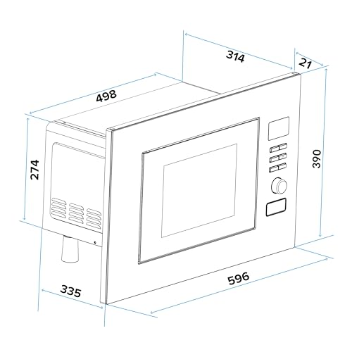Baridi 25L Integrated Microwave Oven with Grill, 900W, Sensor Touch Controls, Black - DH198 - Image 6