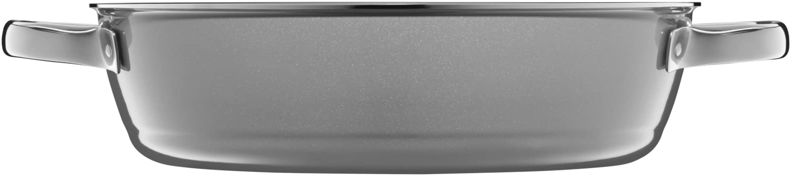 WMF Fusiontec Mineral Schmorpfanne 28 cm Induktion, Bräter mit Glasdeckel, Schmortopf 4,1l, hoher Rand, High-Tech Keramik, kratzfest, grau