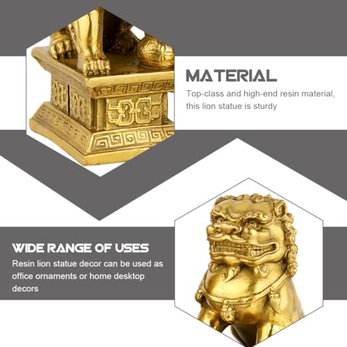 Statues de lionceau en résine dorée ornements de maison et figurines