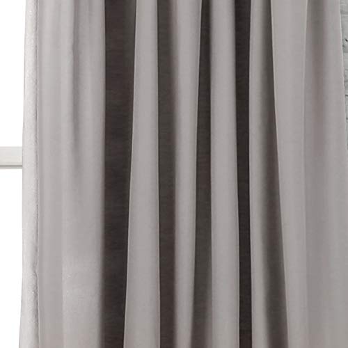 Lush Decor Curtains Ruffle Window Panel Set for Living Dining, Bedroom (Pair), Polyester, Grey, 40" W x 84" L (Pack of 1) - Image 3