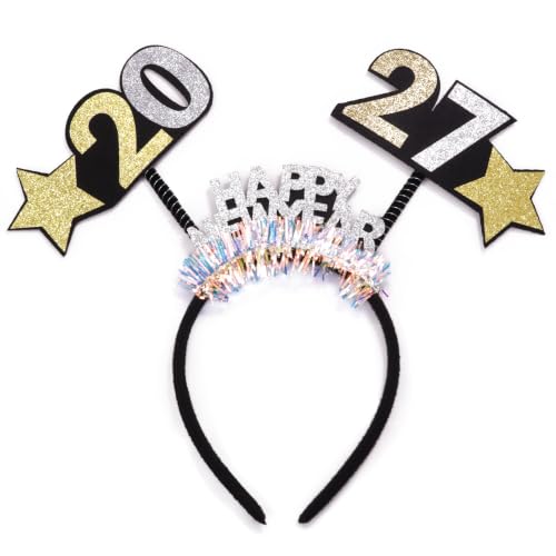 Needzo New Years Eve Outfit Accessory, 2027 Bopper Headband, NYE Party Supplies and Favors, One Size Fits Most