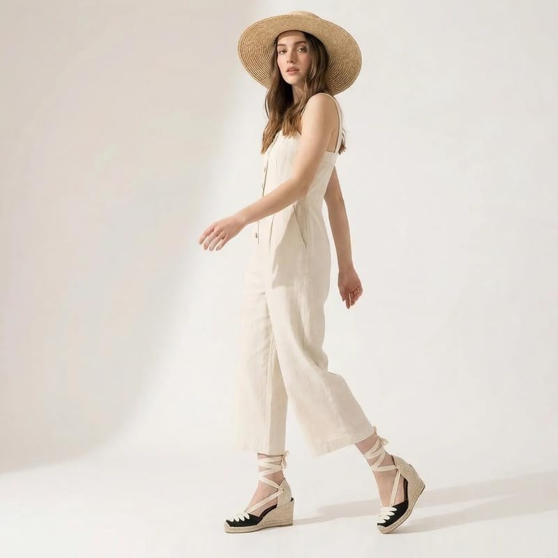 Image of Womens Espadrille Wedge Sandals Closed Toe Platform Lace Up Ankle Strap Slingback Summer Dress Shoes