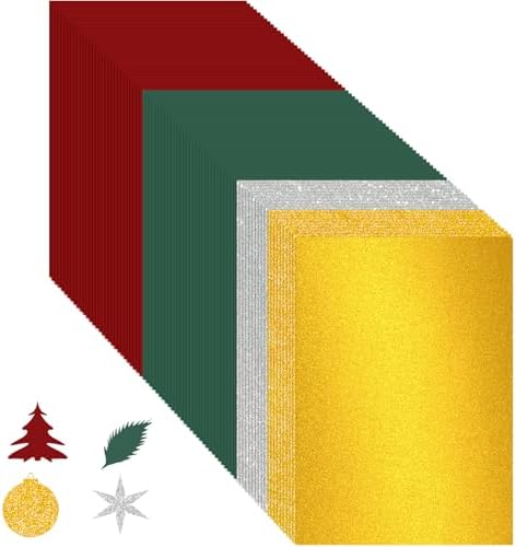 Amazon.com : letesult 80 Sheets Christmas Cardstock Thick Paper,Red ...