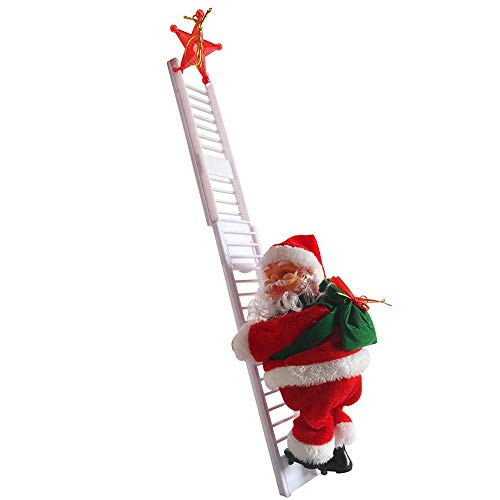 Santa Claus Escalera de Escalada eléctrica, Juguete eléctrico de la Que Sube de Papá Noel, Santa Claus árbol de Navidad Ornamento Colgante de la decoración del hogar del Partido
