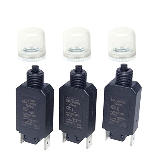 Interruptor de protección térmica 3A para motores y sobrecarga eléctrica 3 uds 1