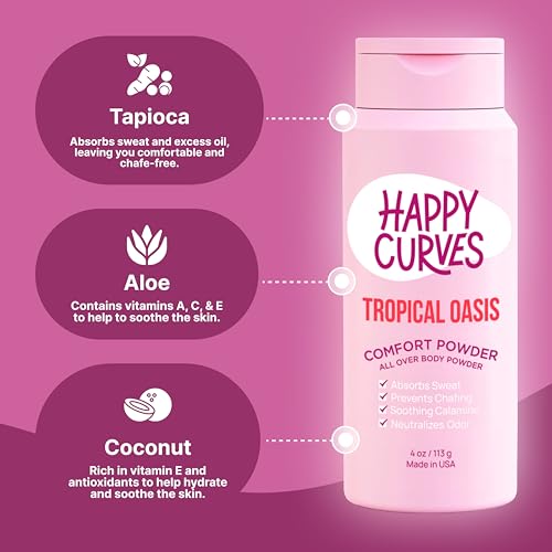image for HAPPY CURVES Comfort Powder: Talc Free Anti Chafe Body & Foot Powder D