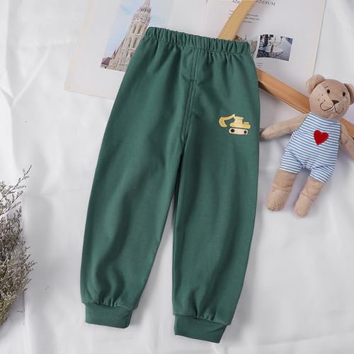 Moonker Toddler Kids Joggers Pants with Cute Pattern Unisex Solid Color Elastic Waist Sweatpants Soft Comfy3