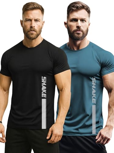 Image of 3Colours RGB Active Fit Men's Sports T-Shirt - Lightweight Quick Dry Polyester Gym & Running Wear-Shake