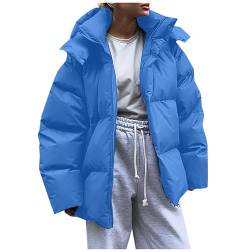 Veste d'hiver surdimensionnée femme courte doudoune à capuche baggy