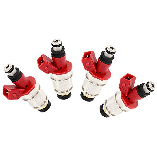 LSAILON Engine Fuel Injectors 4 Pieces Fuel Injector fit for,1Holes 1995 Nissan Pickup 2.4L, 1990 1991 1992 1993 1994 Nissan D21 2.4L 16600-8600 JS21-1 16600-8610