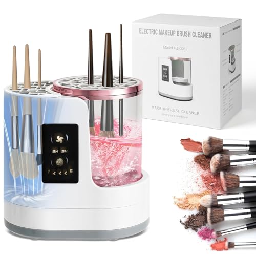 jjojcll Electric Makeup Brush Cleaner Machine 3 IN 1 Automatic Make up Brush Cleaner with Makeup Brush Dryer Portable USB Deep Quick Cleaning Tools for All Size Makeup Brush Set Blush Brush Sponges
