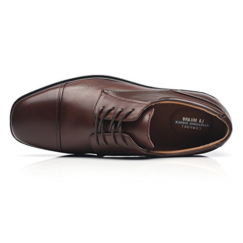 Image of Wide Width Brown Oxfords for Men by La Milano