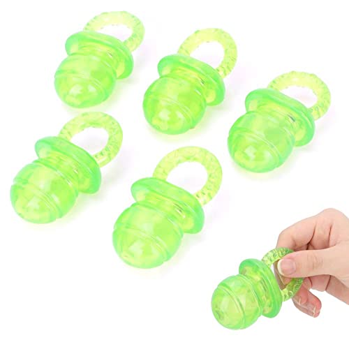 Minnya 5Pcs Pet Chew Toy Nipple Shape Cat Dog Biting Toy Cute Puppy Kitten Molar Toy Dogs Chew Pacifier Toy Set Pet Interactive Chew Toy ( Green)