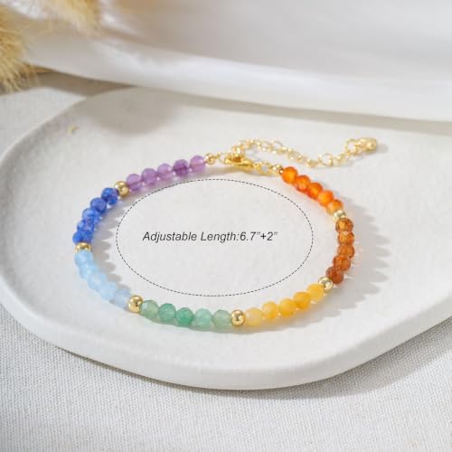 Image of Triple Threat Protection Anxiety Relief Gifts for Women,Natural Healing Crystal Bracelet Evil Eye Jewelry for Her Friends
