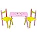 Price comparison product image Bebe Style Childrens Wooden Table and Chair Set - Crayon Themed (Pink)