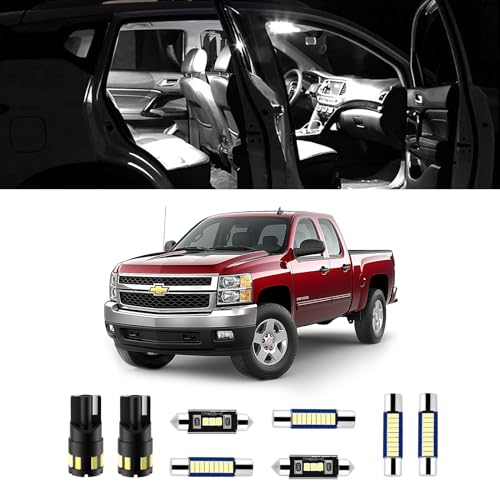 Kit de 12 luces LED interiores Blanco 6000K para Chevy Silverado