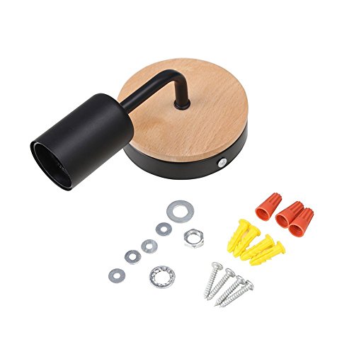 Retro Legno Lampada da Parete, Metallo Comodino