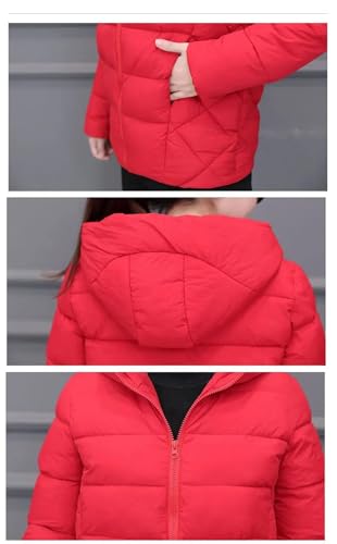 Cozy Red Down Cotton Hooded Jacket for Women – Perfect for Winter Adventures! - Image 3