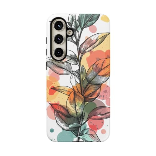 Coque Samsung S24 Plus contour botanique coloré au fini mat élégant
