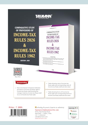Image of Taxmann's Income-Tax Rules 2026 - Every Rule is Cross-referenced Across Three Layers-its 1962 Counterpart | the Corresponding 1961 Act Section & Form References-Backed By Four Bidirectional Tables