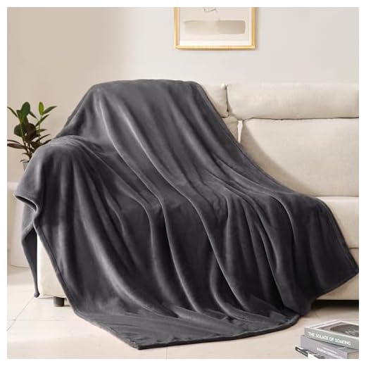 BEAUTEX Fleece Throw Blanket for Couch Sofa or Bed Throw Size, Soft Fuzzy Plush Blanket, Luxury Flannel Lap Blanket, Super Cozy and Comfy for All Seasons (Graphite, 50" x 60")