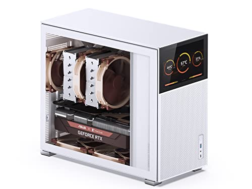 JONSBO D41 MESH SC White ATX Computer Case with Screen,ATX PC Case/Support RTX 4090(335-400mm) GPU 360/280AIO,Power A-TX/SFX: 100mm-220mm Multiple Tool-Free Design,White