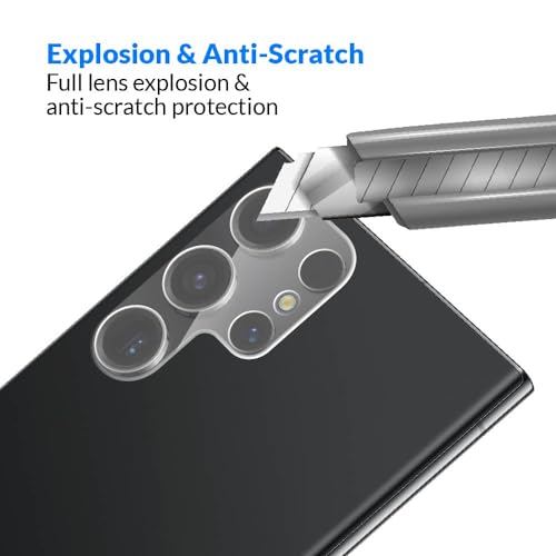 Image of FIRST MART Camera Lens Protector for Samsung Galaxy S23 Ultra | 9H Tempered Glass, HD Clear, Scratch Resistant, Anti-Fingerprint, Case-Friendly | Crystal Clear, Pack of 1