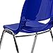 Flash Furniture HERCULES Series 880 lb. Capacity Navy Ergonomic Shell Stack Chair with Chrome Frame and 18'' Seat Height