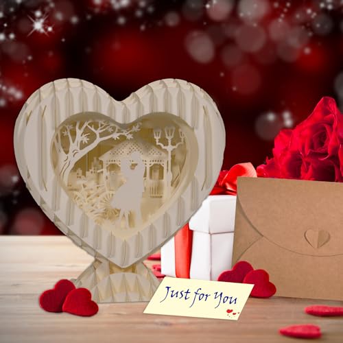 Cœur pliable 3D Magicpaper carte amour en papier sans LED