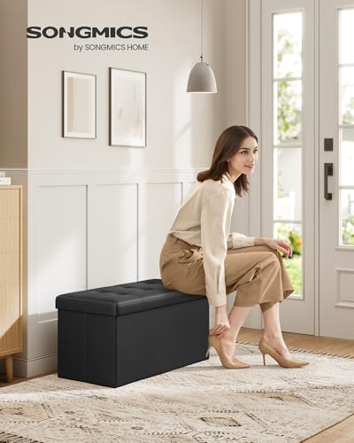 image for SONGMICS MAZIE Collection - 30 Inches Folding Storage Ottoman Bench, O